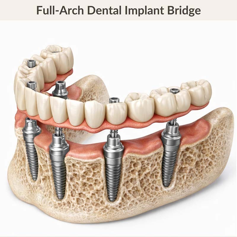 Full Arch Dental Implant Bridge Midtown East NYC