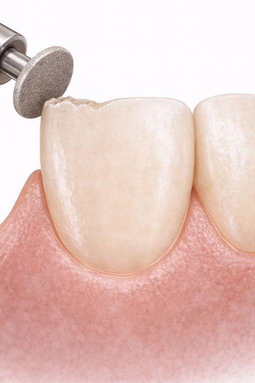 Enamel contouring for minor chipped tooth in NYC – smoothing and polishing sharp edges to restore natural tooth shape