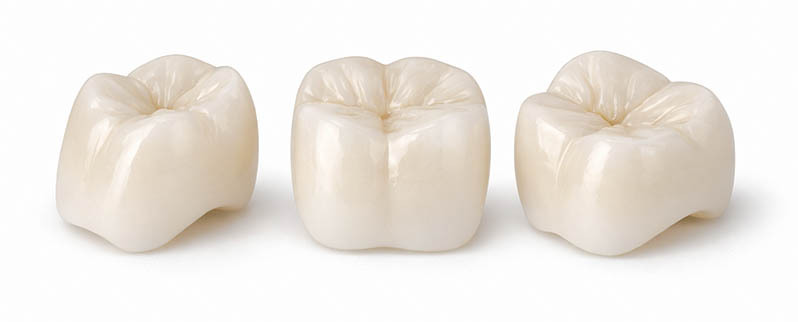 Zirconia dental crown with strong ceramic structure and detailed posterior tooth anatomy for durable restoration